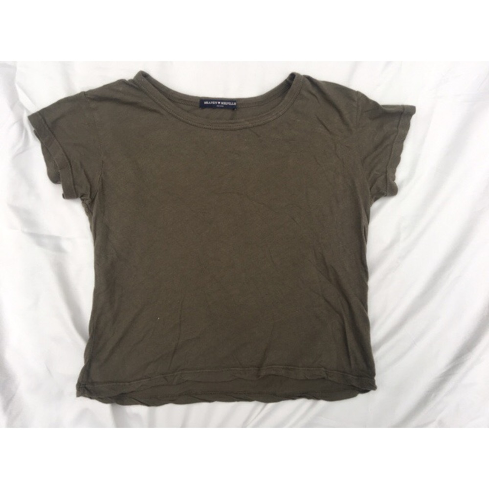 NWOT Brandy Melville Olive baby Tee